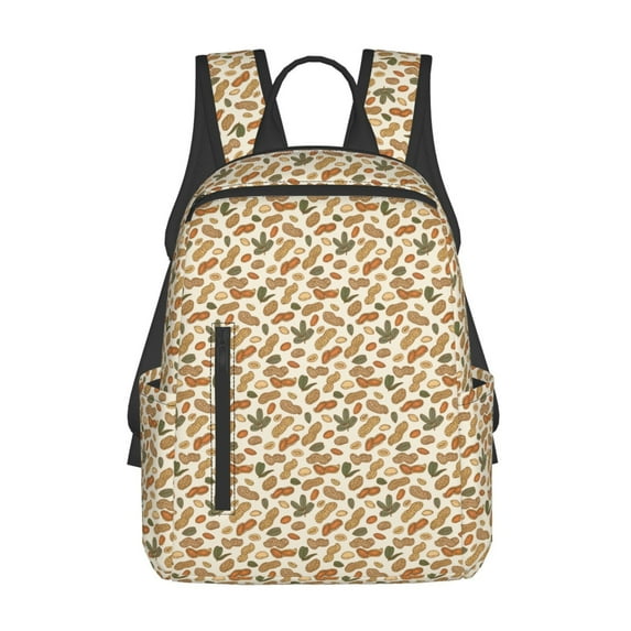 Yiaed Set With Peanut Print Lightweight Backpack Travel Backpacks Hiking Daypack for Women Men