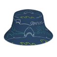 thumbnail image 1 of Yiaed Shark Print Reflective Stripe Bucket Hat Unisex Funny Outdoor Fisherman Cap Beach Sun Hat, 1 of 5