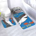 thumbnail image 1 of Yiaed Shark With Sunglasses and Lobste Print Bathroom Mat Set 2 Pieces Mat Anti-Skid Pad Ultra Soft and Absorbent Bathroom Bath Mat Contour Bath Rugs for Toilet Base, 1 of 6