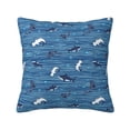 thumbnail image 1 of Yiaed Sharks on White Blue Striped Print Pillow Covers Super Soft Decorative Square Throw Pillow Covers Case Cushion Covers for Sofa Couch Bedroom Car Decor（No pillow core）-20"x20", 1 of 7