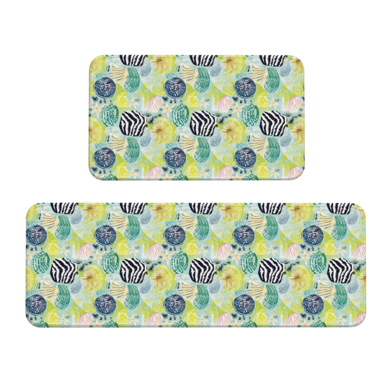 Yiaed Shell Clam Kitchen Rugs Sets of 2 Kitchen Mats Cushioned Anti ...