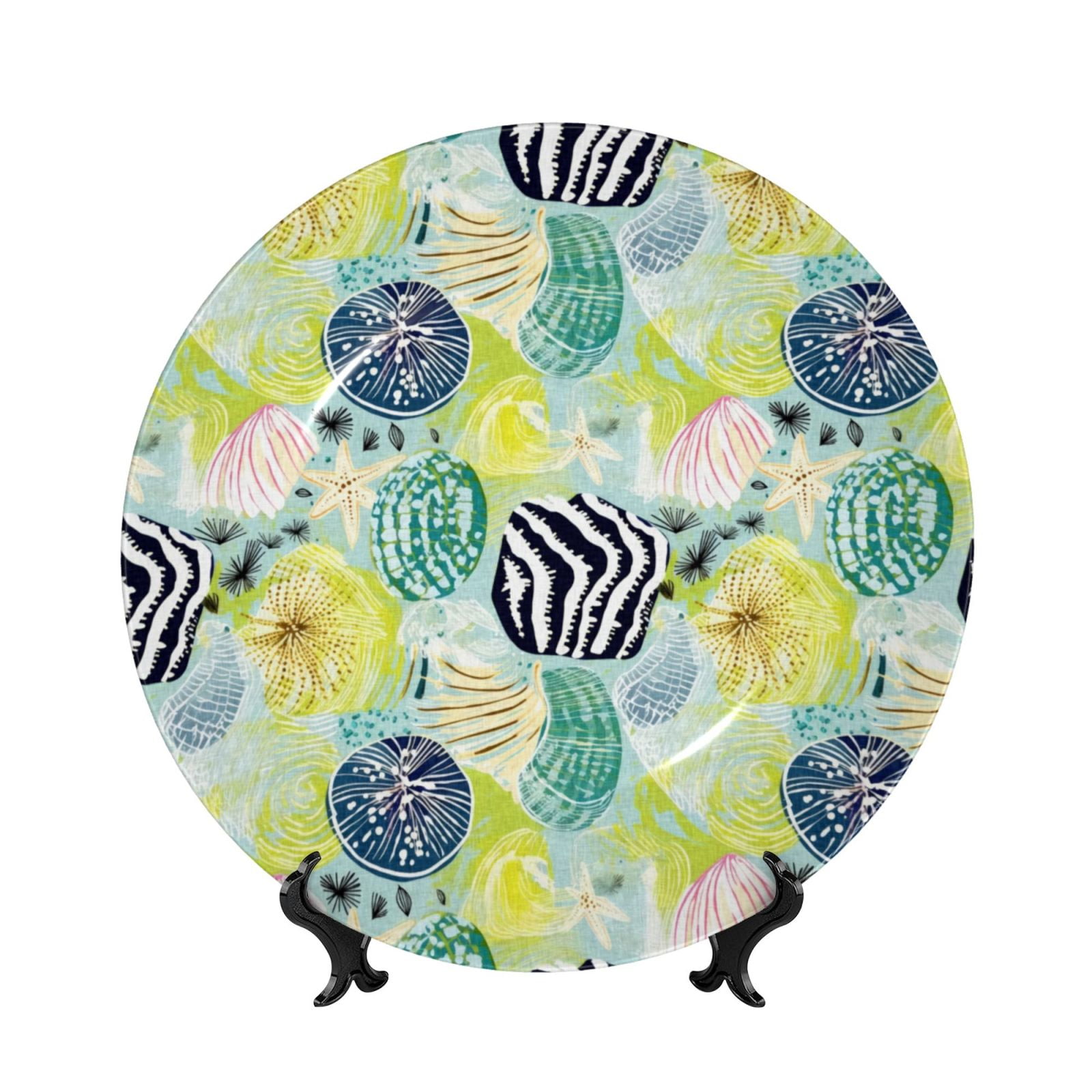Yiaed Shell Clam Print Bone China Decorative Plate Ceramic Dinner ...