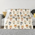 thumbnail image 1 of Yiaed Shiba Head Face Print Blanket Throw Blanket Soft Cozy Flannel Blanket for Home Bed Sofa Couch Chair-50"x40", 1 of 6
