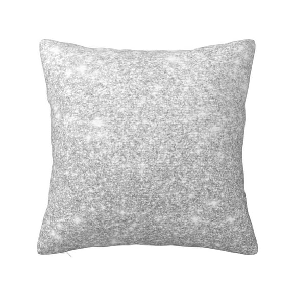 Yiaed Silver Glitter Print Pillow Covers Super Soft Decorative Square Throw Pillow Covers Case Cushion Covers for Sofa Couch Bedroom Car Decor(No pillow core)-12"x12"