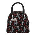thumbnail image 1 of Yiaed Skeleton with Roses Print Lunch Bag Adult Insulated Lunch Box, Leakproof Cooler Food Lunch Containers Reusable High Capacity Lunch Tote Bags-One Size, 1 of 6