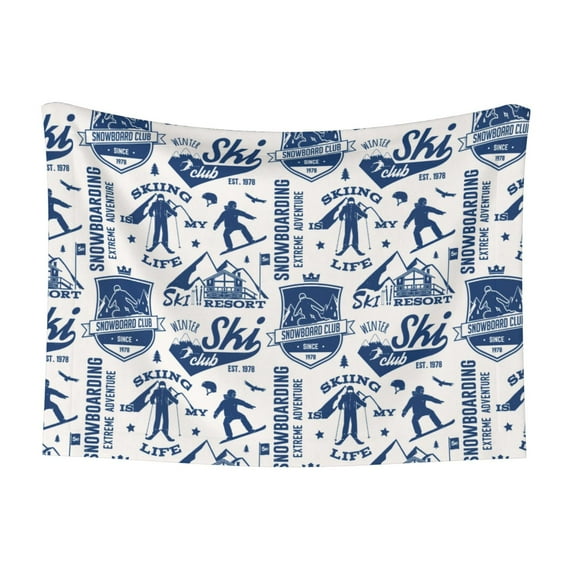 Yiaed Skiing Enthusiast Print Dog Blankets-Cat Blanket Washable for Couch Protection,Puppy Blanket, Soft Plush Reversible Throw Furniture Protector-Large