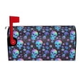 thumbnail image 1 of Yiaed Skull Flower Blue Print Mailbox Covers, Magnetic Mailbox Cover, Mail Box Covers for Garden Outdoor Decor Box Covers-21x18 in, 1 of 8