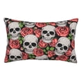 thumbnail image 1 of Yiaed Skull and Roses Print Brushed Microfiber Envelope Pillowcases, Standard,Envelope Closure Pillow Cases(No pillow core)-20"x30", 1 of 6