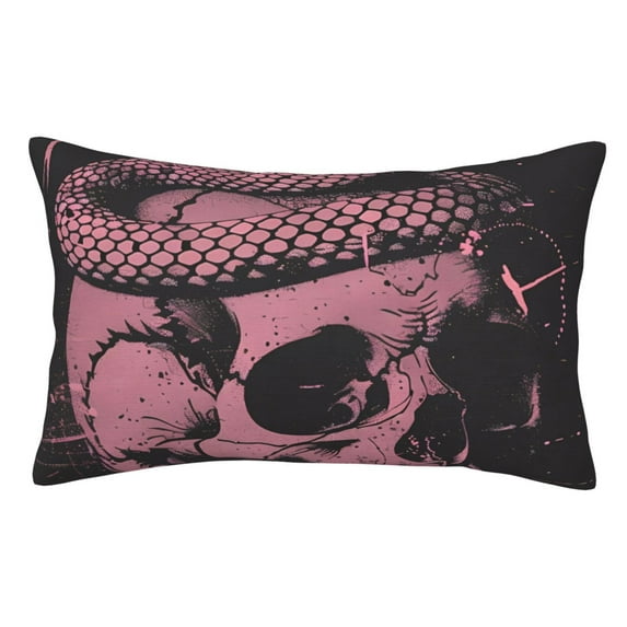 Yiaed Skull and Snake Art Print Brushed Microfiber Envelope Pillowcases, Standard,Envelope Closure Pillow Cases(No pillow core)-14"x20"