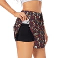 thumbnail image 1 of Yiaed Skull colorful flower Print Women's Running Shorts with Liner 3 Zipper Pockets Elastic Workout Athletic Gym Yoga Shorts-Medium, 1 of 7