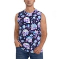 thumbnail image 1 of Yiaed Skull crystal flower Print Men's Singlet Vests Summer Running Muscle Tank Tops Gym Undershirt Round Neck Sleeveless for man, 1 of 5