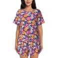 thumbnail image 1 of Yiaed Skull daisy flower Print Short Sleeve Pajama Sets for Women Casual Crew Neck 2 Piece Lounge Sets Women's Short-Sleeved Pajama-X-Large, 1 of 1