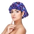 thumbnail image 1 of Yiaed Skull daisy purple Print Satin Bonnet Silk Bonnet Hair Bonnet for Sleeping Hair Bonnets, 1 of 6