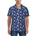 thumbnail image 1 of Yiaed Skull flower tie dye Print Hawaiian Shirt for Men Short Sleeve Button Down Shirts Beach Shirts for Men-XX-Large, 1 of 5
