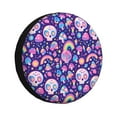 thumbnail image 1 of Yiaed Skull mushroom rainbow Print Tire Wheel Cover, Waterproof Spare Tire Cover Fit for Jeep, Truck,Trailer, RV, SUV, Camper and Most Vehicle-14 inch, 1 of 6