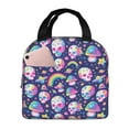 thumbnail image 1 of Yiaed Skull mushroom rainbow space Print Insulated Lunch Bag Reusable Cute Tote Lunch Box, Leakproof Cooler Lunch Bags for Work Office Travel School Picnic, 1 of 5