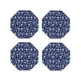 thumbnail image 1 of Yiaed Skull purple flower Print Leather Coasters for Drinks - Cup Coasters Coffee Table Kitchen Table Bar, Home & Office Gifts Handmade Drink Coasters-Octagon, 1 of 6