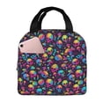 thumbnail image 1 of Yiaed Skull rainbow color mushroom Print Insulated Lunch Bag Reusable Cute Tote Lunch Box, Leakproof Cooler Lunch Bags for Work Office Travel School Picnic, 1 of 5