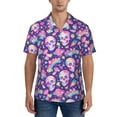 thumbnail image 1 of Yiaed Skull rainbow mushroom colorful Print Hawaiian Shirt for Men Short Sleeve Button Down Shirts Beach Shirts for Men-3X-Large, 1 of 5