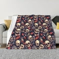 thumbnail image 1 of Yiaed Skull record rock Print Blanket Throw Blanket Soft Cozy Flannel Blanket for Home Bed Sofa Couch Chair-40"x30", 1 of 6