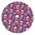 thumbnail image 1 of Yiaed Skull rose blue flower Print Christmas Tree Skirt , Tree SkirtsTree Mat for Christmas Winter Holiday Indoor Decorations-48", 1 of 7