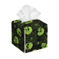 thumbnail image 1 of Yiaed Skulls And Cobwebs Print Tissue Box Cover, PU Leather Decorative Organizer for Tabletop, Bathroom, Car, Office Creative Decorative, 1 of 1
