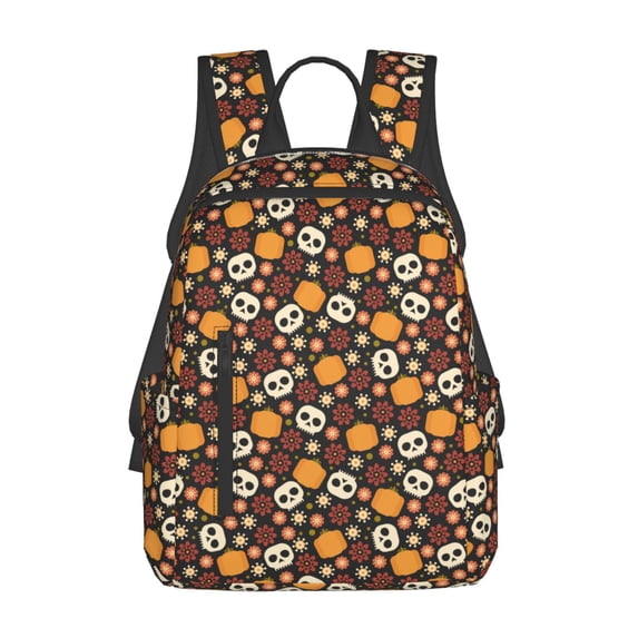 Yiaed Skulls Print Lightweight Backpack Travel Backpacks Hiking Daypack for Women Men