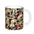 thumbnail image 1 of Yiaed Skulls1 Print Ceramics Coffee,Large Handle Design,Extra Large Tea and Coffee Cup for Office and Home Mugs, 1 of 6