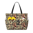 thumbnail image 1 of Yiaed Skulls1 Print Large Capacity Beach Travel Bag - Waterproof Zipper Vacation Tote for Sandproof Storage, and Camping, 1 of 5