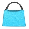 thumbnail image 1 of Yiaed Sky Blue Glitter Print Lunch box lunch bag Portable Insulated Lunch Box for Women Men Cooler Tote Bag with Front Pocket for Work Picnic Travel, 1 of 6