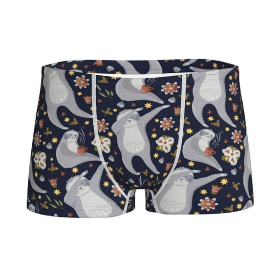 Yiaed Sloths Dancing Print Boys' Boxer Briefs Cotton Casual Stretch Comfort Boys Boxers - Kids Boxer Briefs Underwear for Boys (6-18)-XX-Small