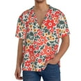 thumbnail image 1 of Yiaed Small Coral Red Flowers Print Mens Casual Wrinkle Free Shirts Short Sleeve Button Down Summer Stretch Dress Shirt-XX-Large, 1 of 5