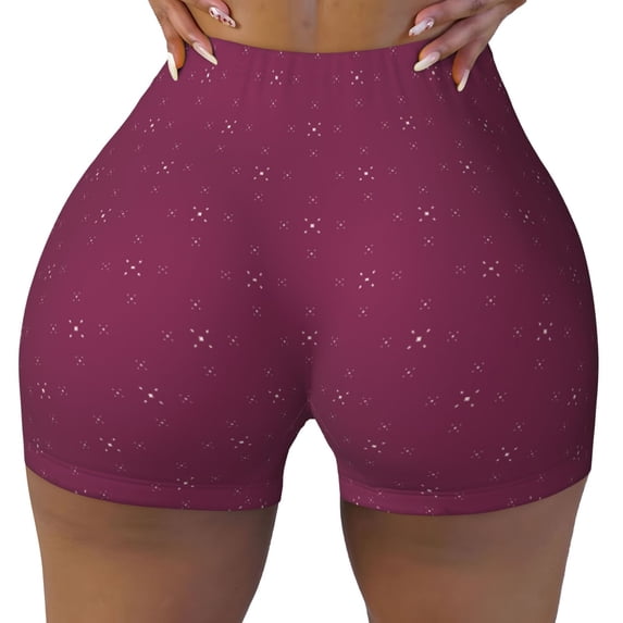 Yiaed Small Stars Print Women's Athletic Shorts Running Shorts Sporty Short High Waisted Elastic Workout Shorts for Yoga Gym Running & Sports -XX-Large