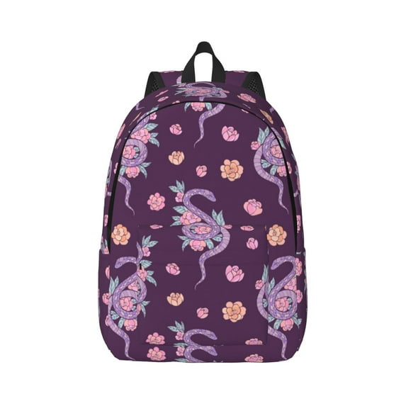 Yiaed Snake And Flower Print Backpack, Premium Laptop Backpack, Travel Backpack for Women, Lightweight Backpacks, Comfortable Back Pack-Small