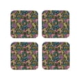 thumbnail image 1 of Yiaed Snake And Flower Print Leather Coasters for Drinks - Cup Coasters Coffee Table Kitchen Table Bar, Home & Office Gifts Handmade Drink Coasters-Square, 1 of 6