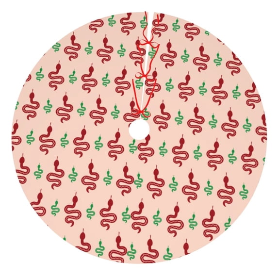 Yiaed Snake Print Christmas Tree Skirt , Tree SkirtsTree Mat for Christmas Winter Holiday Indoor Decorations-48"