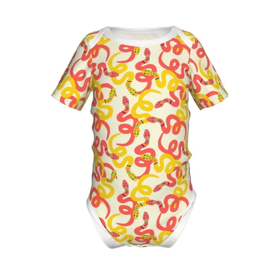 Yiaed Snake Print Infant Climbing Short Sleeve Onesie One-Piece Baby Bodysuit Clothes 0-12 Months -12 Months