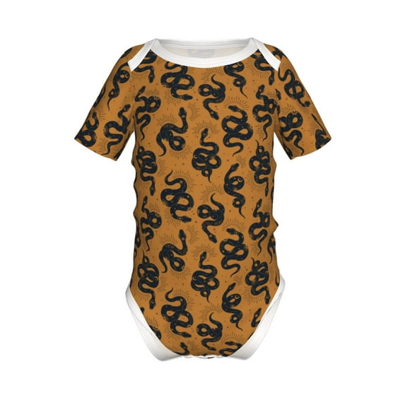 Yiaed Snake Print Infant Climbing Short Sleeve Onesie One-Piece Baby Bodysuit Clothes 0-12 Months -9M