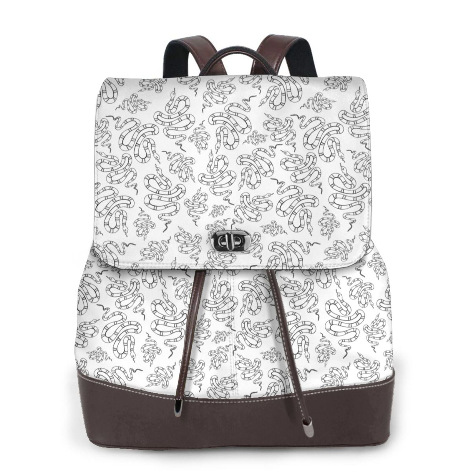 Yiaed Snake Print Laptop Backpack for Women Slim Computer Bag Work ...