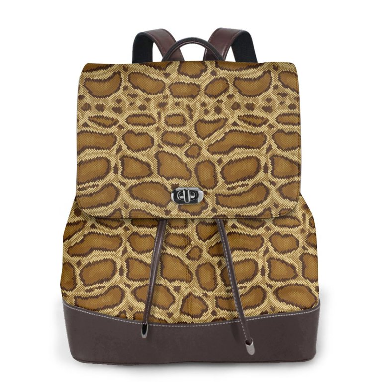 Yiaed Snake Skin Print Laptop Backpack for Women Slim 