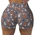 thumbnail image 1 of Yiaed Snowflake Fox Print Women's Athletic Shorts Running Shorts Sporty Short High Waisted Elastic Workout Shorts for Yoga Gym Running & Sports -Small, 1 of 8