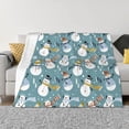 thumbnail image 1 of Yiaed Snowflake Scarf Snowman Print Blanket Throw Blanket Soft Cozy Flannel Blanket for Home Bed Sofa Couch Chair-40"x30", 1 of 6