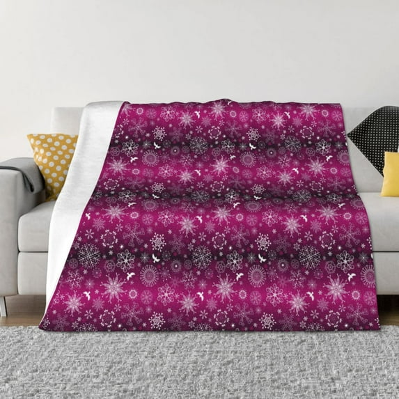 Yiaed Snowflakes And Christmas Print Blanket Throw Blanket Soft Cozy Flannel Blanket for Home Bed Sofa Couch Chair-40"x30"