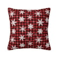 thumbnail image 1 of Yiaed Snowflakes On A Buffalo Plaid Christmas Print Pillow Covers Super Soft Decorative Square Throw Pillow Covers Case Cushion Covers for Sofa Couch Bedroom Car Decor（No pillow core）-16"x16", 1 of 7