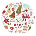 thumbnail image 1 of Yiaed Snowflakes Santa Claus Print Christmas Tree Skirt , Tree SkirtsTree Mat for Christmas Winter Holiday Indoor Decorations-30", 1 of 7