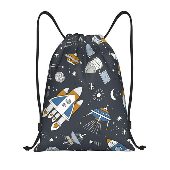 Yiaed Space Cars Print Drawstring Bags Drawstring Backpack Bulk String Back Pack Gym Sport Bag-Medium