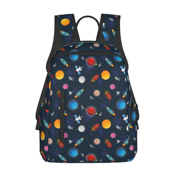 Yiaed Space Cartoon Print Lightweight Backpack Travel Backpacks Hiking Daypack for Women Men
