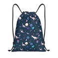 thumbnail image 1 of Yiaed Space Dinosaur Print Drawstring Bags Drawstring Backpack Bulk String Back Pack Gym Sport Bag-Medium, 1 of 5