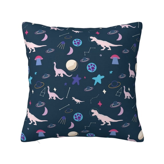 Yiaed Space Dinosaur Print Pillow Covers Super Soft Decorative Square Throw Pillow Covers Case Cushion Covers for Sofa Couch Bedroom Car Decor(No pillow core)-12"x12"