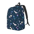 thumbnail image 1 of Yiaed Space Dinosaur Print Print Laptop Backpack Travel Canvas Backpack Vintage Aesthetic Backpack for School Knapsack Backpack Backpack for School-, 1 of 5
